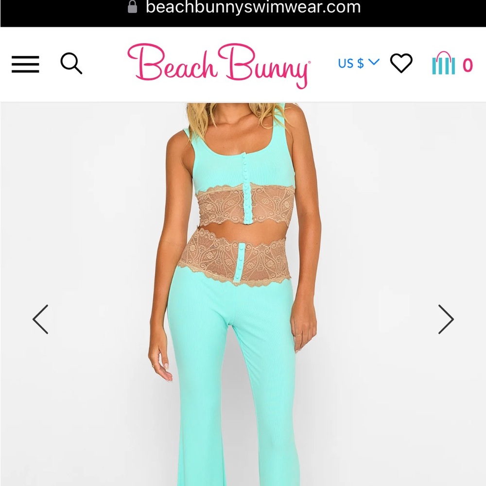 Beach bunny aqua anise tank small bnwt